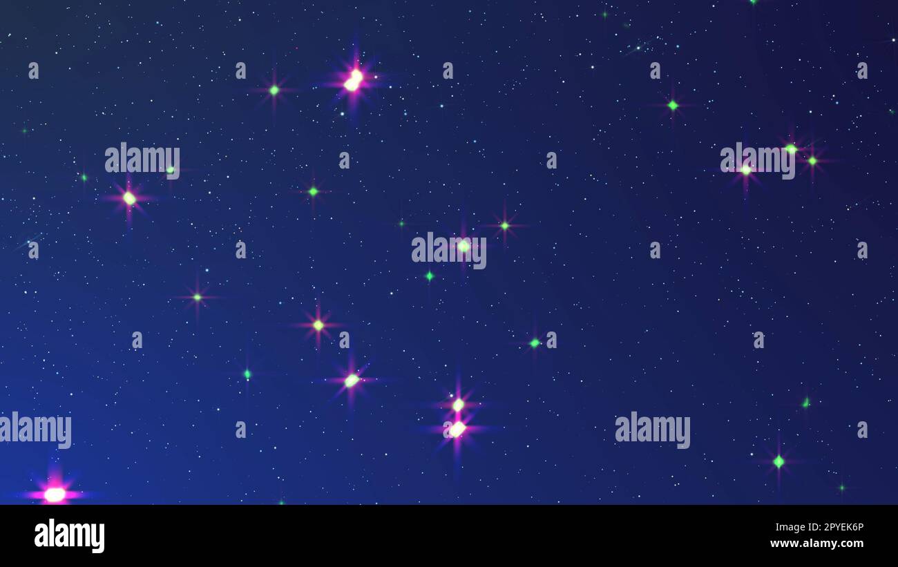 Purple star blinking in dark background Stock Photo