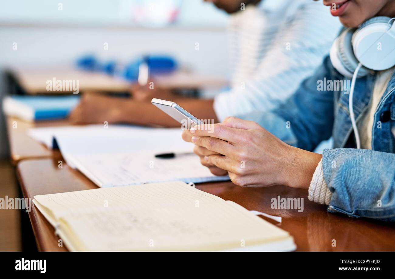 Student Getting Text Message Concern Sending student hi-res stock photography and images - Alamy