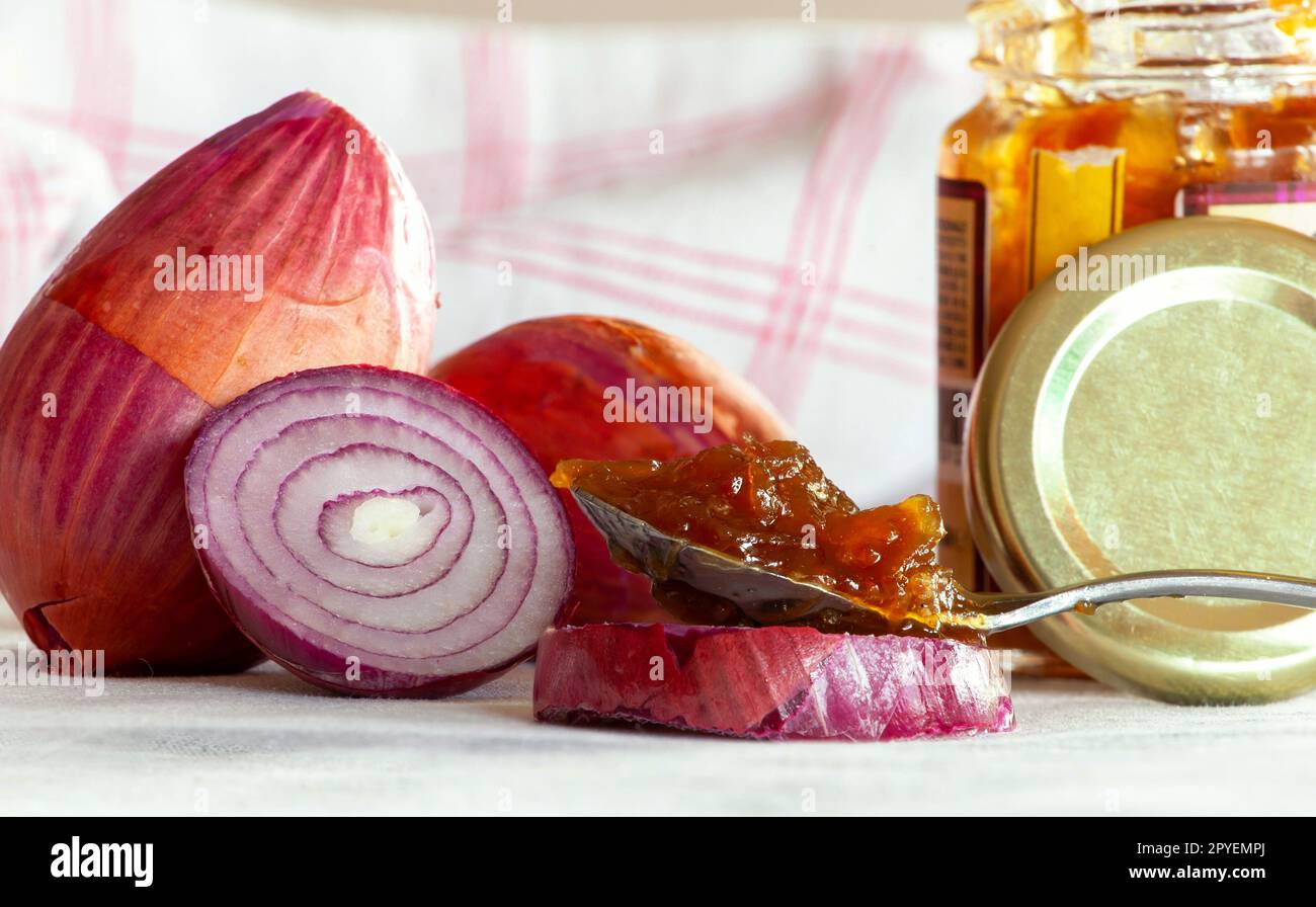 Red onion marmalade jam confiture Stock Photo Alamy