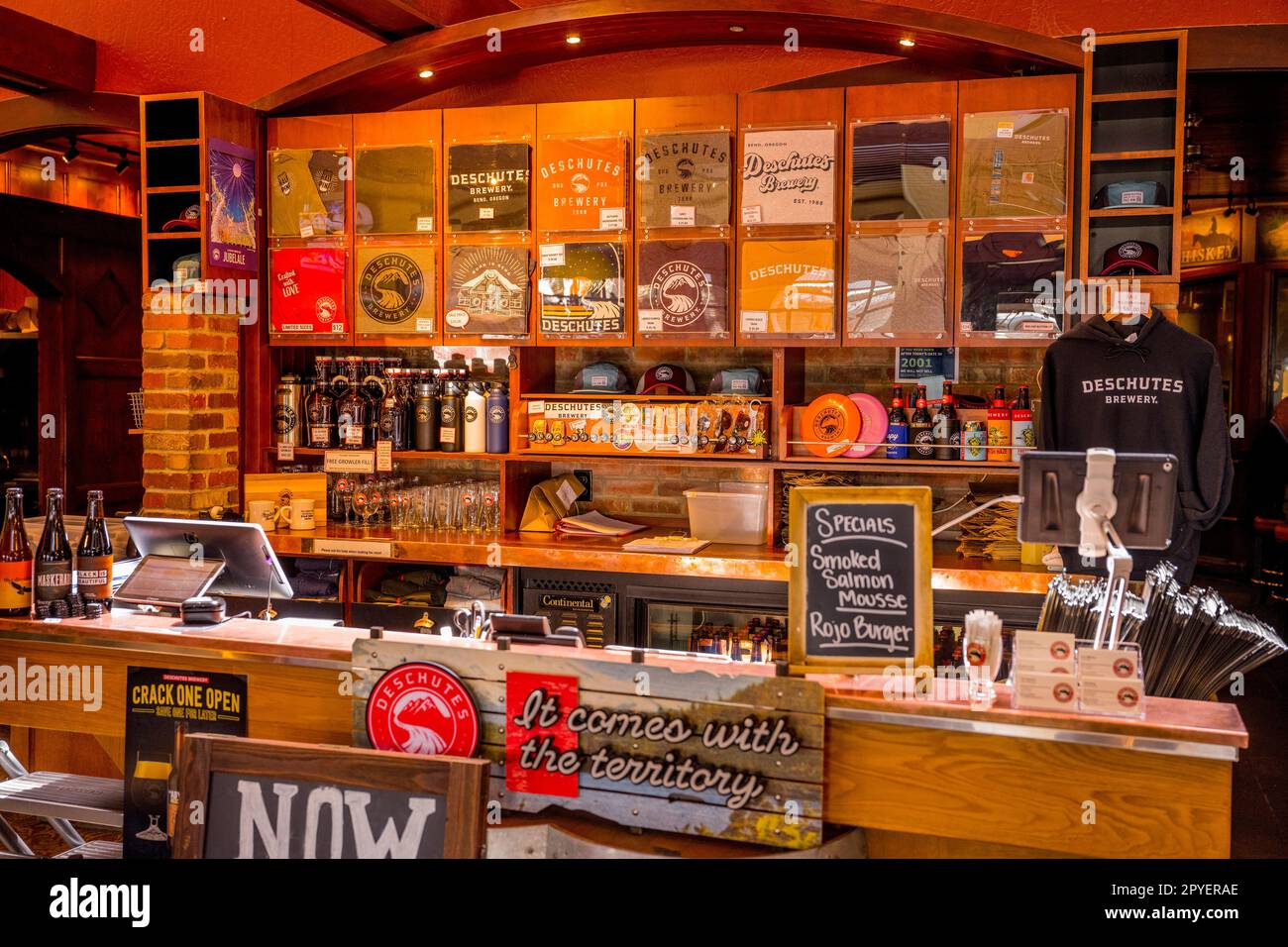 Interior of the Deschutes Brewery in the Old Town Historic District in