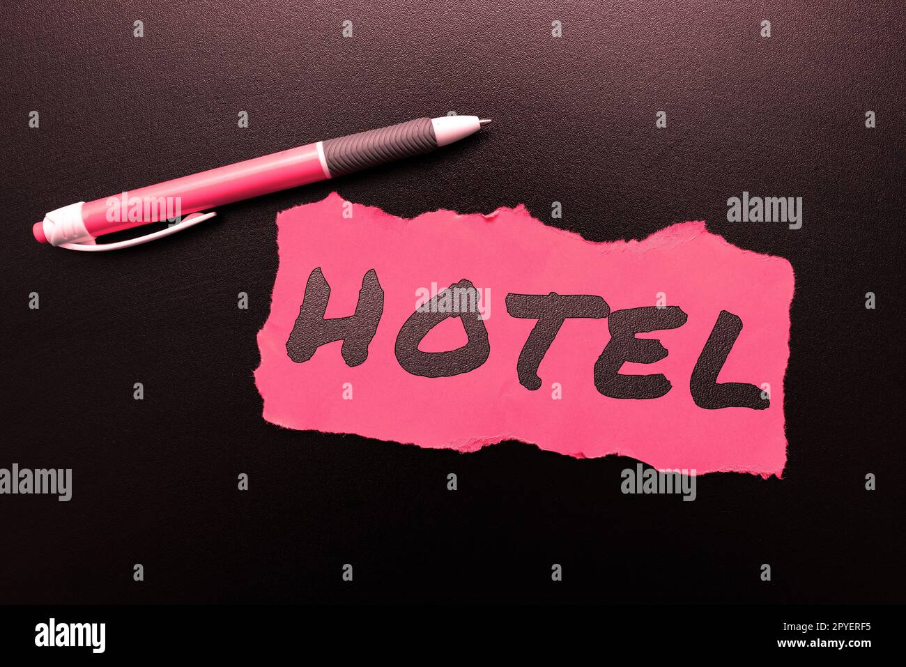 Inspiration showing sign Hotel. Business overview establishment providing accommodation meals services for travellers Stock Photo