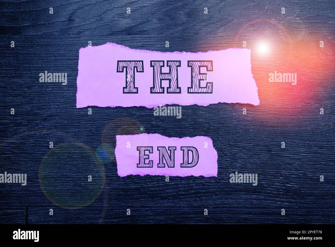 Inspiration showing sign The End. Word for Final part of play relationship event movie act Finish Conclusion Stock Photo