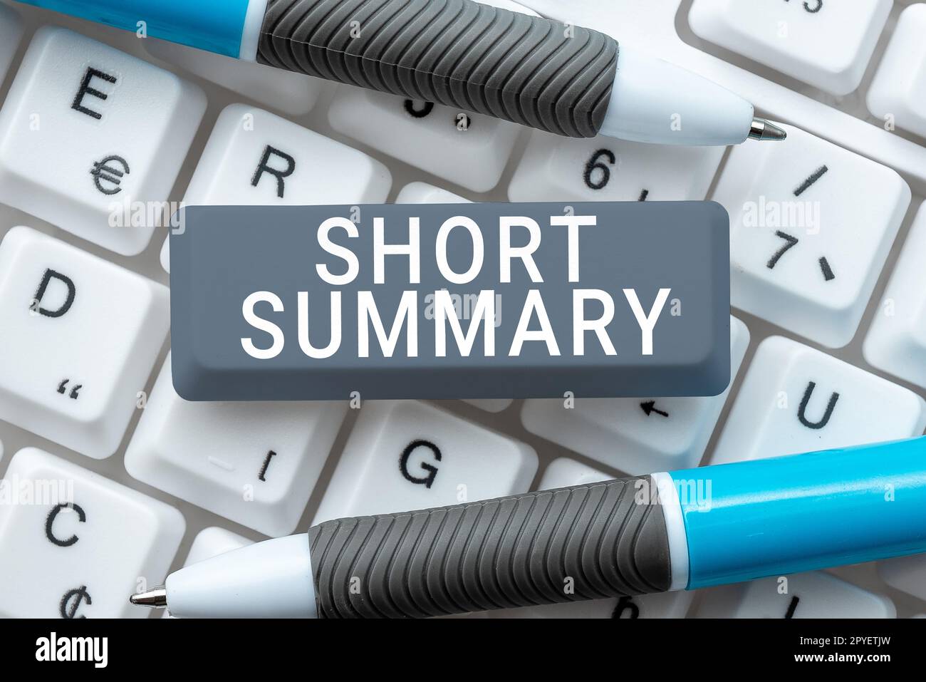 Text caption presenting Short Summary. Concept meaning Brief statement ...