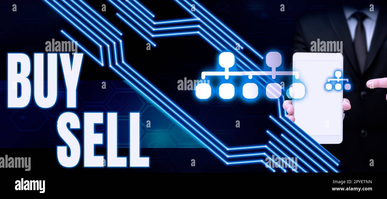 Conceptual display Buy Sell, Business showcase The buying and selling