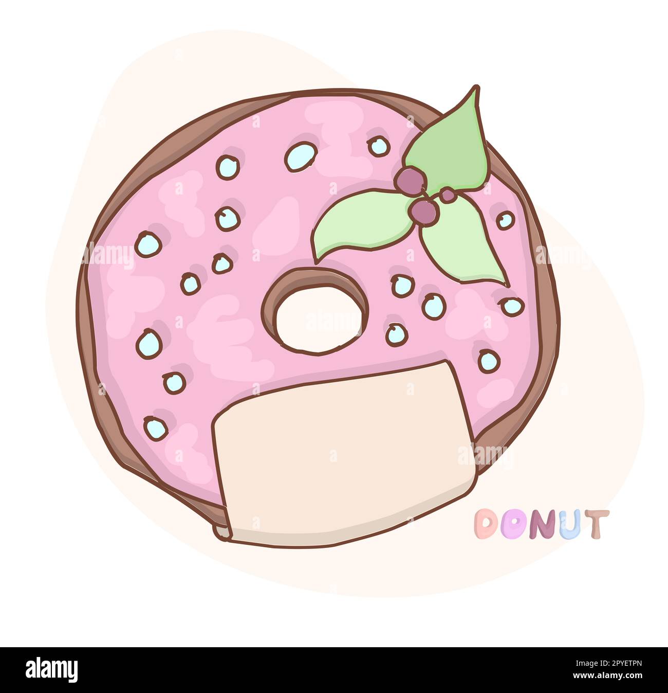 NATIONAL DONUT DAY.glazed sweet donut. Draw funny american kawaii
