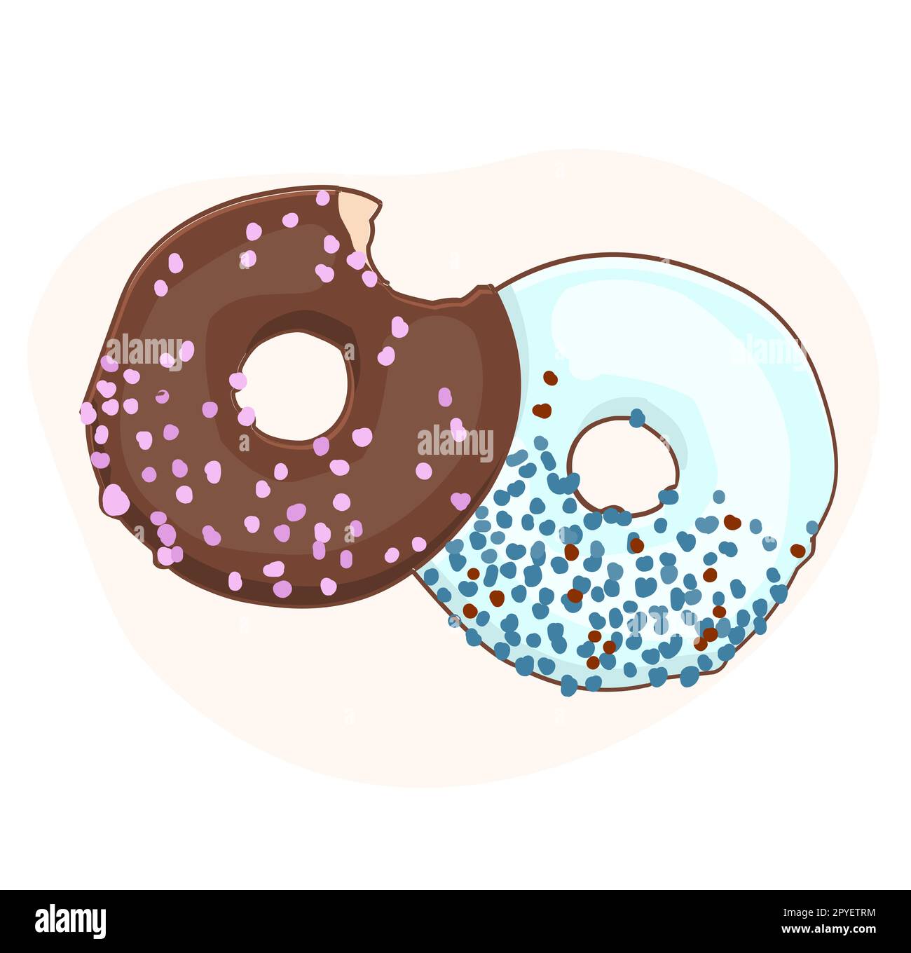 NATIONAL DONUT DAY.glazed sweet donut. Draw funny american kawaii