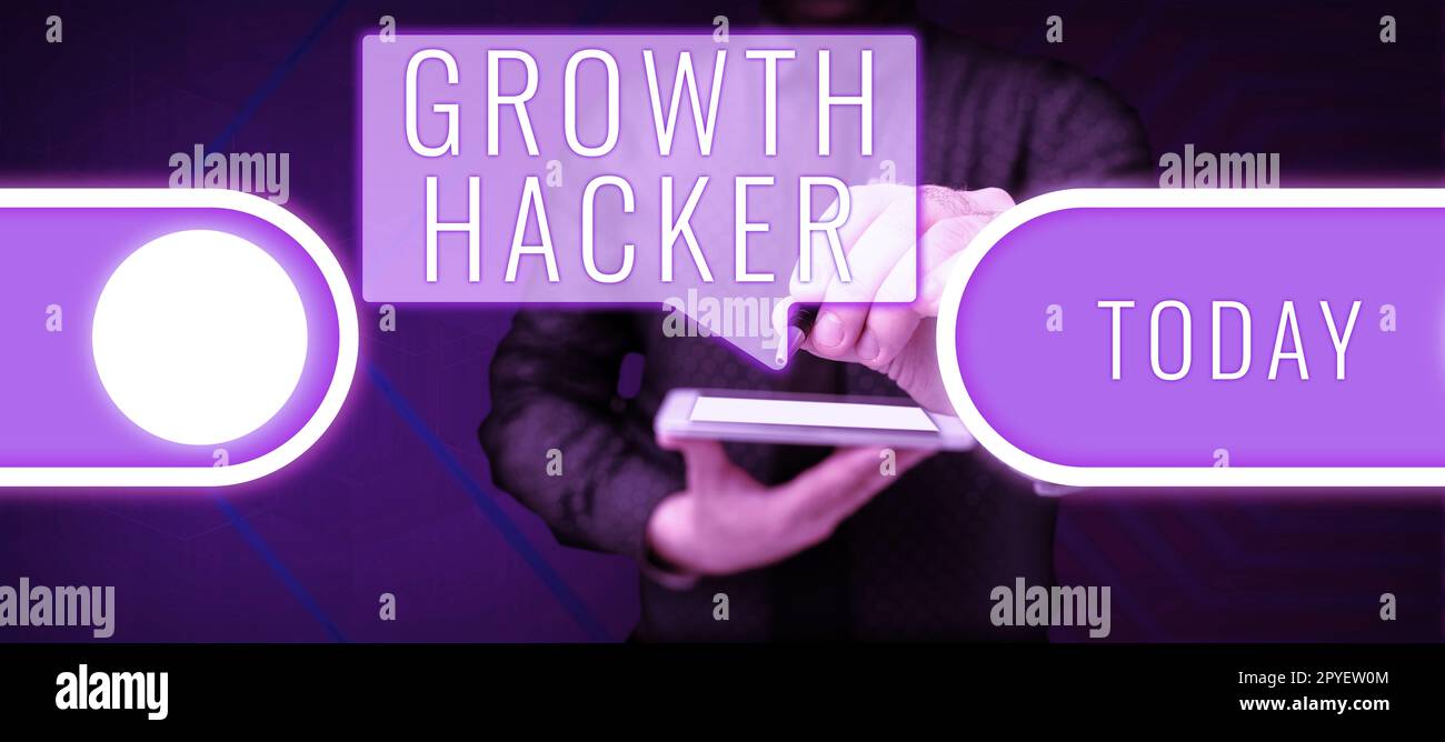 Conceptual display Growth Hacker. Internet Concept generally to acquire as many users or customers as possible Stock Photo