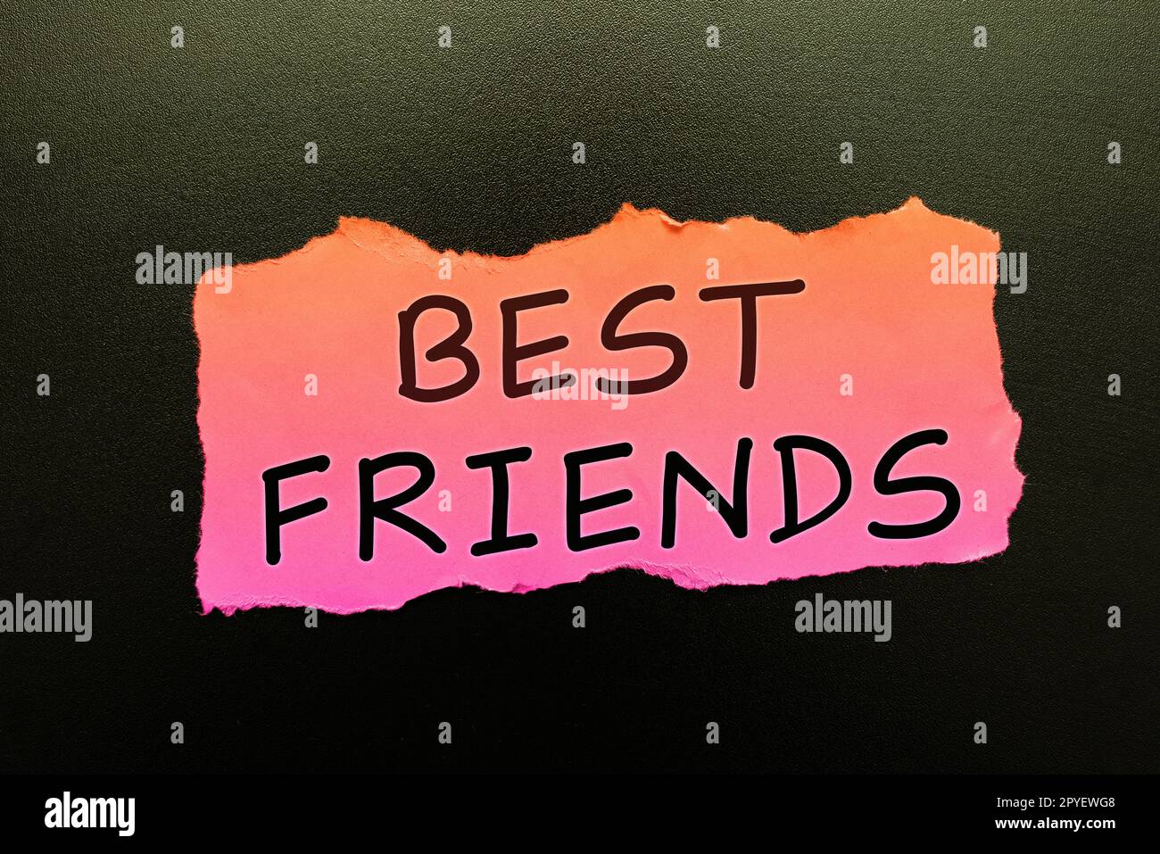 Text sign showing Best Friends. Conceptual photo A person you value above other persons Forever buddies Stock Photo