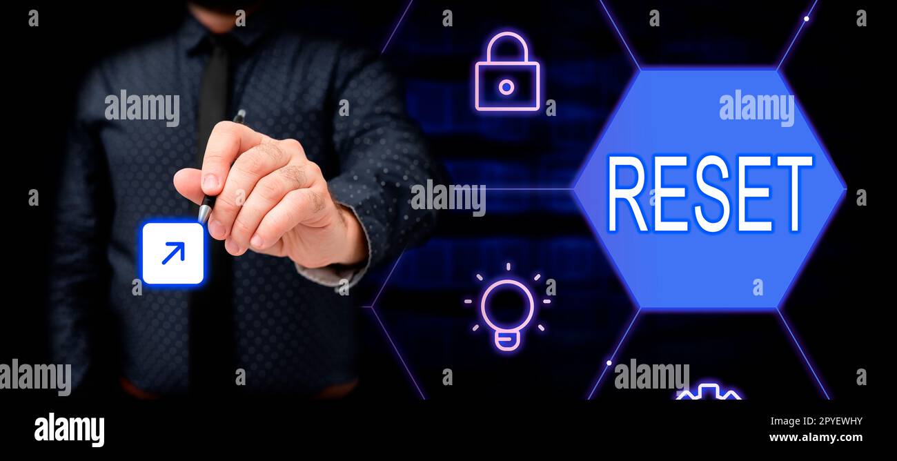 Device Return Process Inspiration showing sign Reset. Concept meaning cause device return to ...