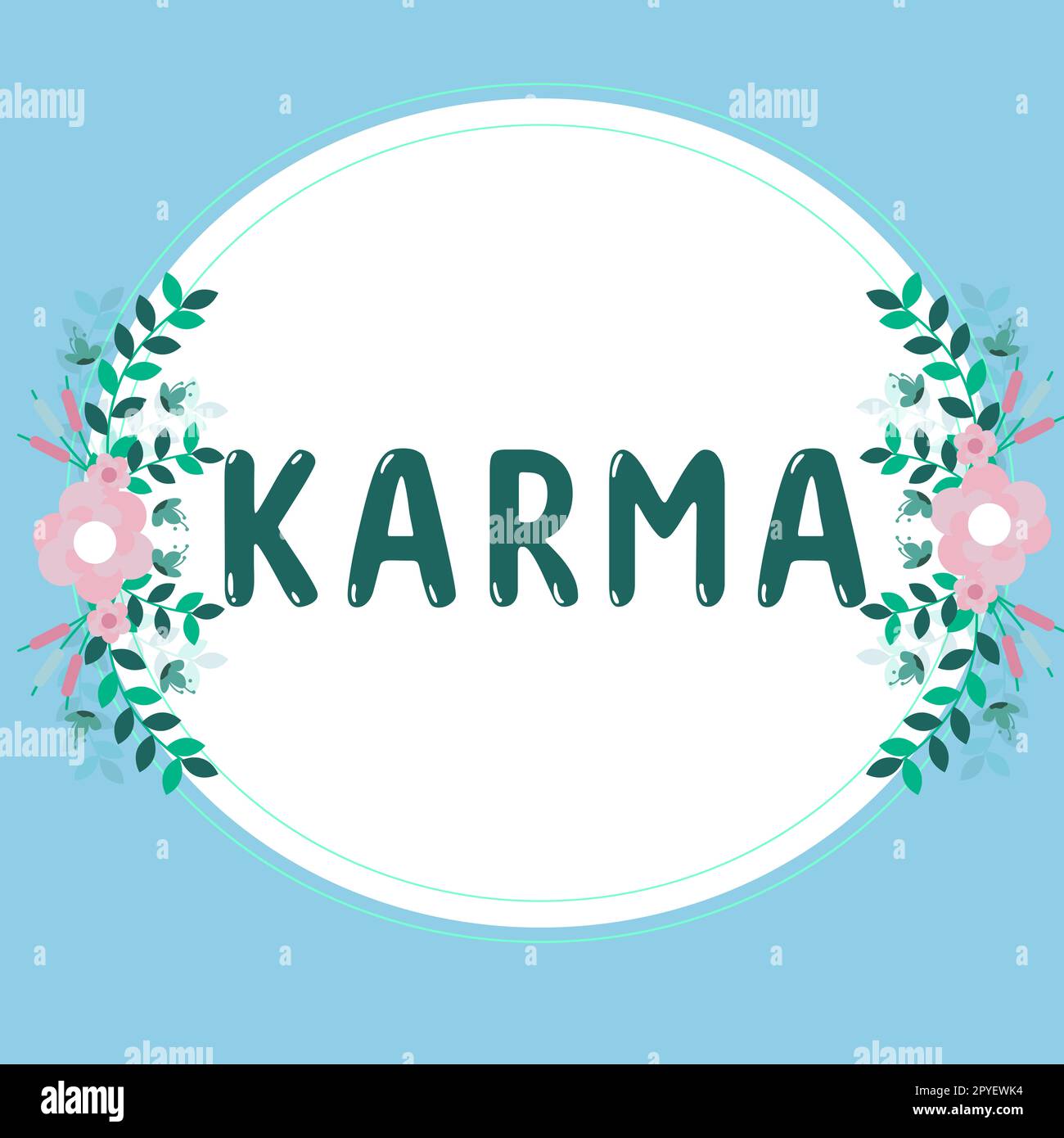 Hand writing sign Karma. Word for sum of a person actions in this and