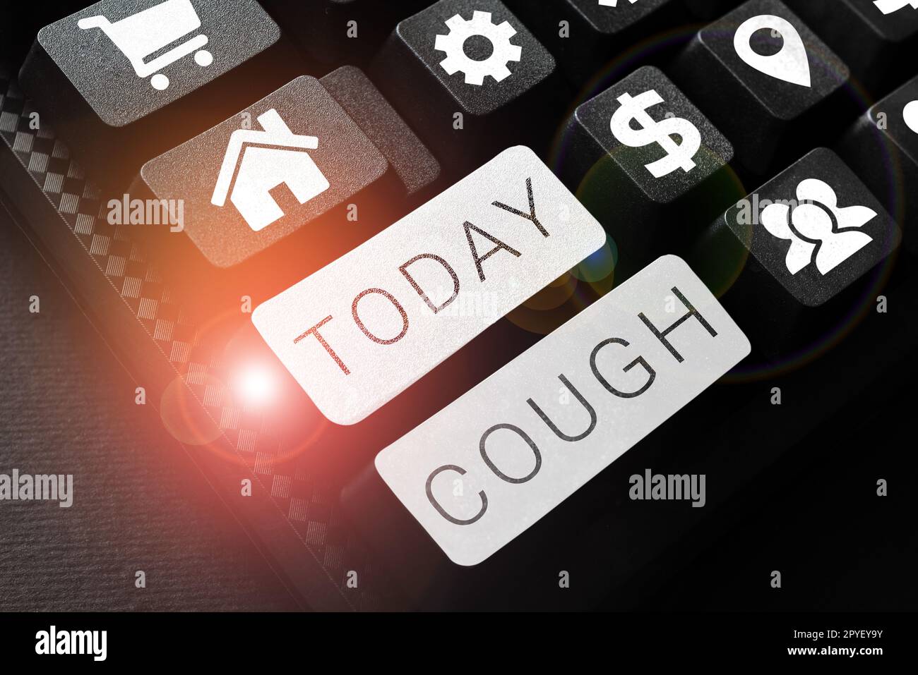 Text sign showing Cough. Word Written on sudden expulsion of air ...