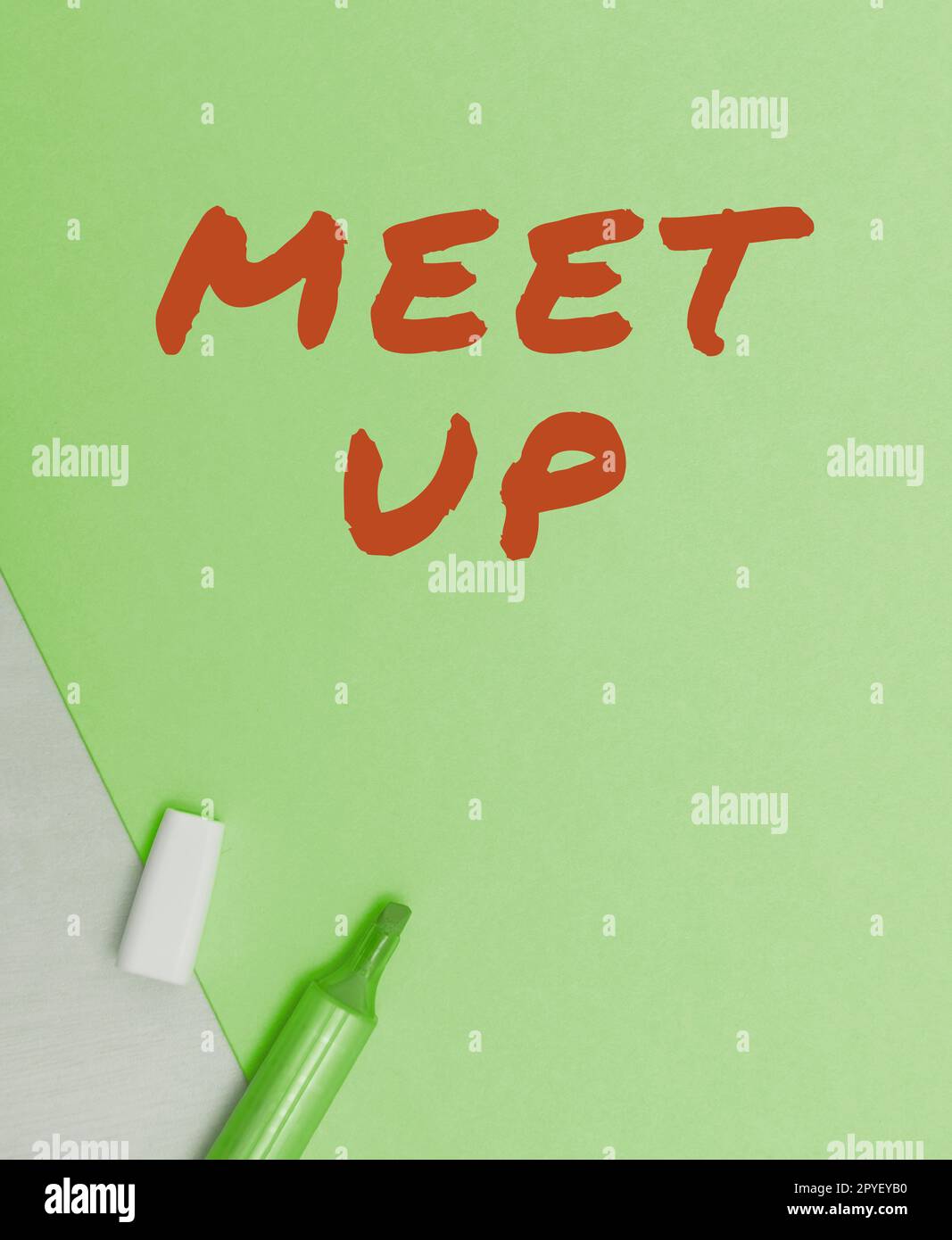 Handwriting text Meet Up. Business idea Informal meeting gathering Teamwork Discussion group collaboration Stock Photo
