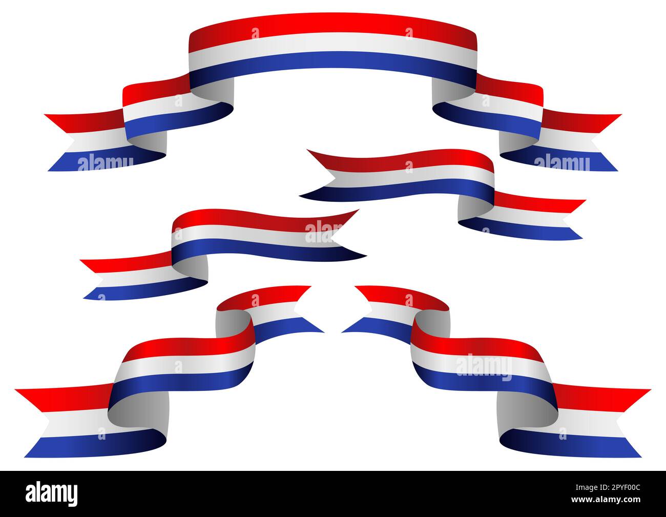 Dutch Ribbon Pattern Set of Netherlands insignia in different shape of ribbons Stock Photo ...