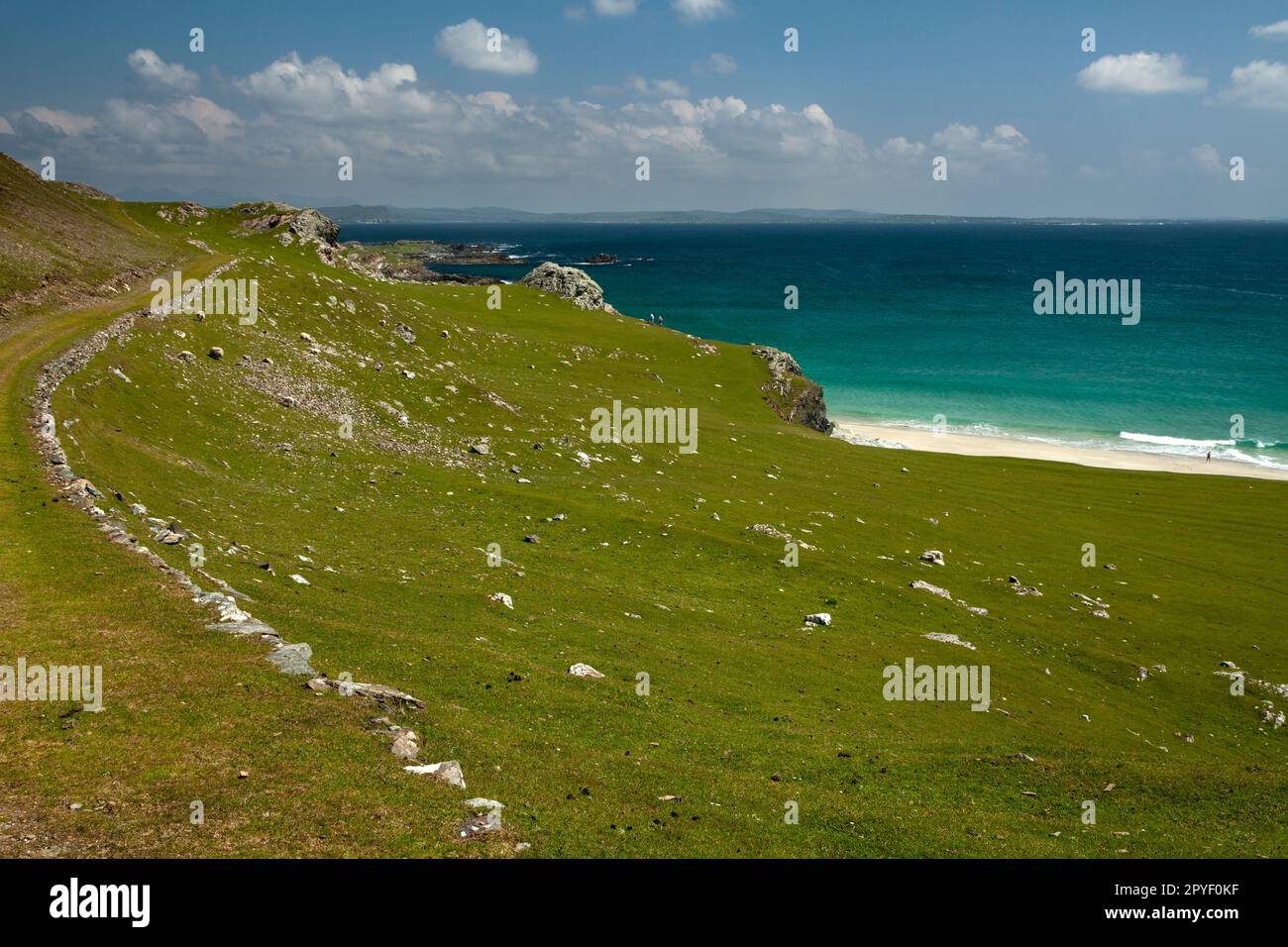Coastal walking trail on Inishbofin island on the Wild Atlantic Way in