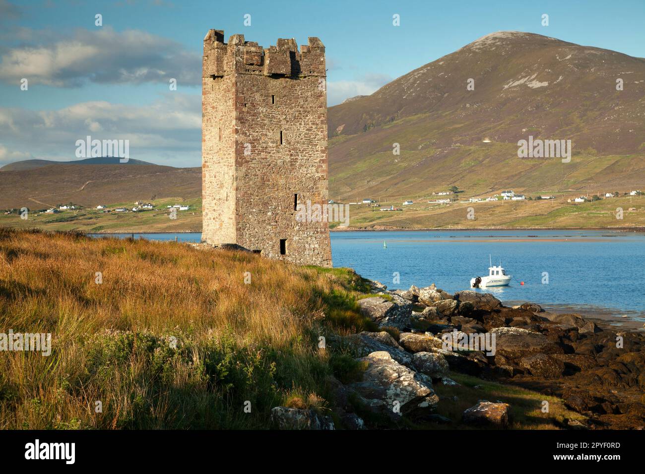 Grace O Malley's castle on Achill island on the Wild Atlantic Way in County Mayo in Ireland