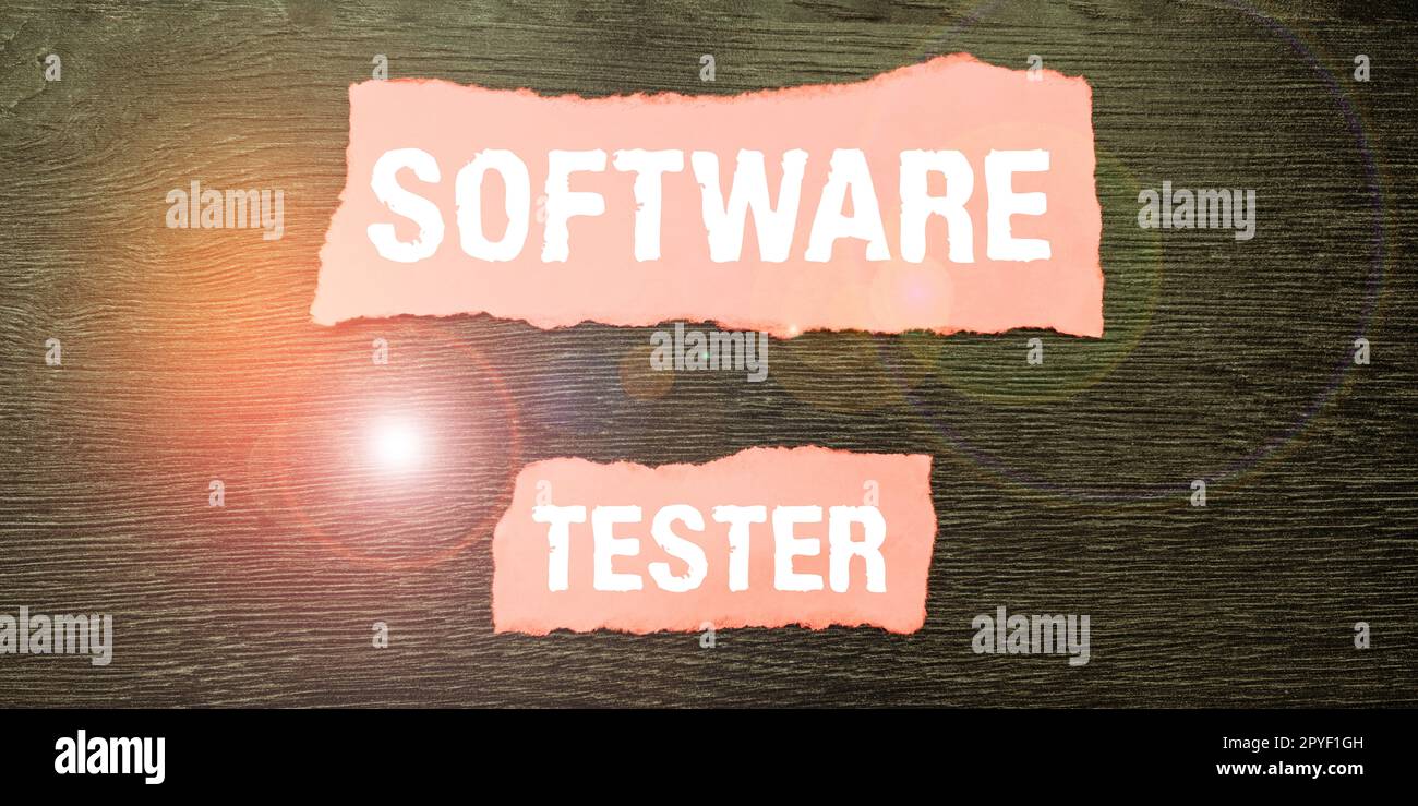 Handwriting text Software Tester. Business concept implemented to protect software against malicious attack Stock Photo