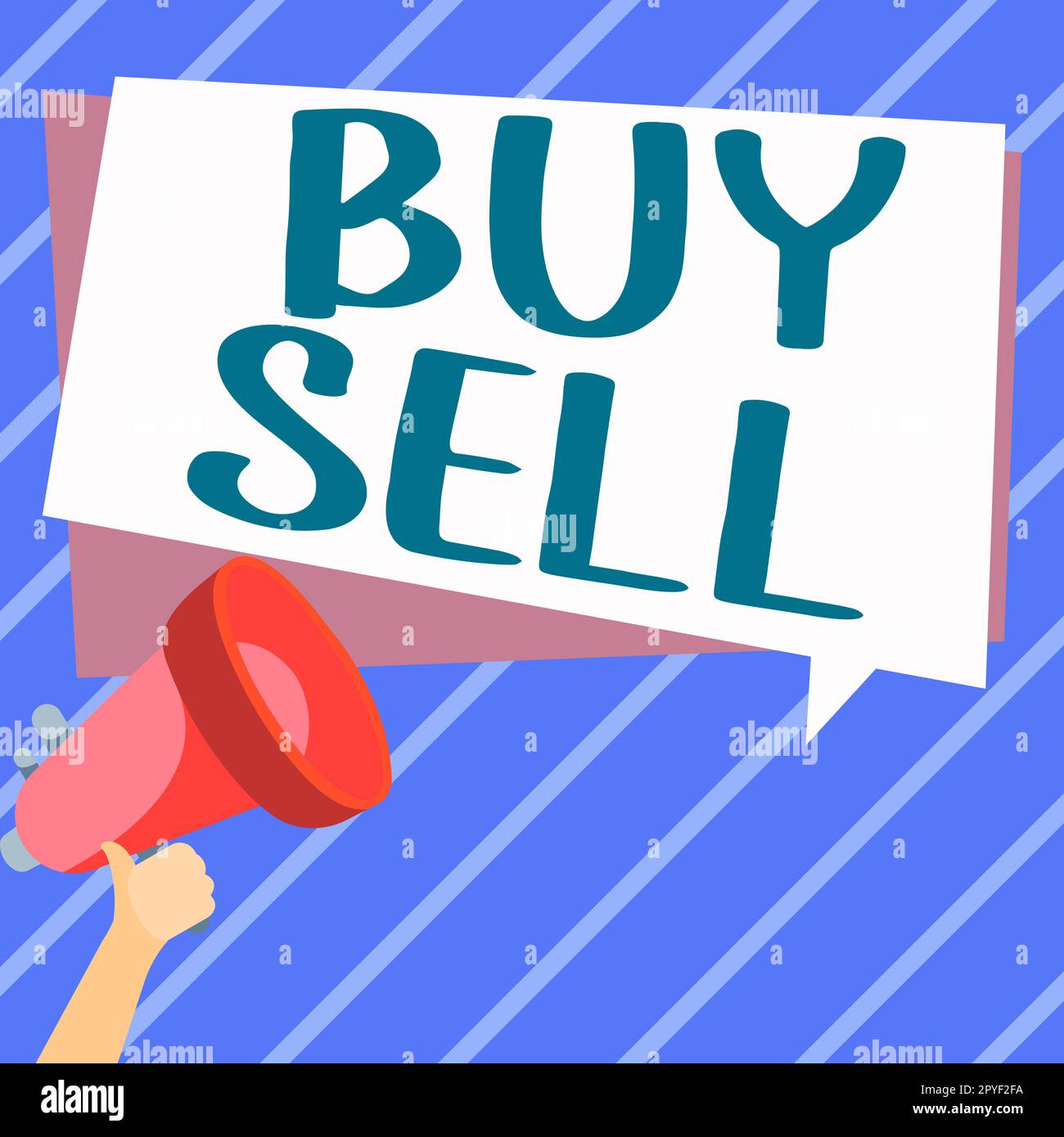 Text caption presenting Buy Sell. Word for The buying and selling of goods and services Trading Merchandising Stock Photo
