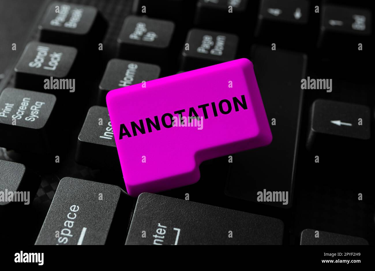Conceptual display Annotation. Business concept note added by way of comment or explanation Stock Photo