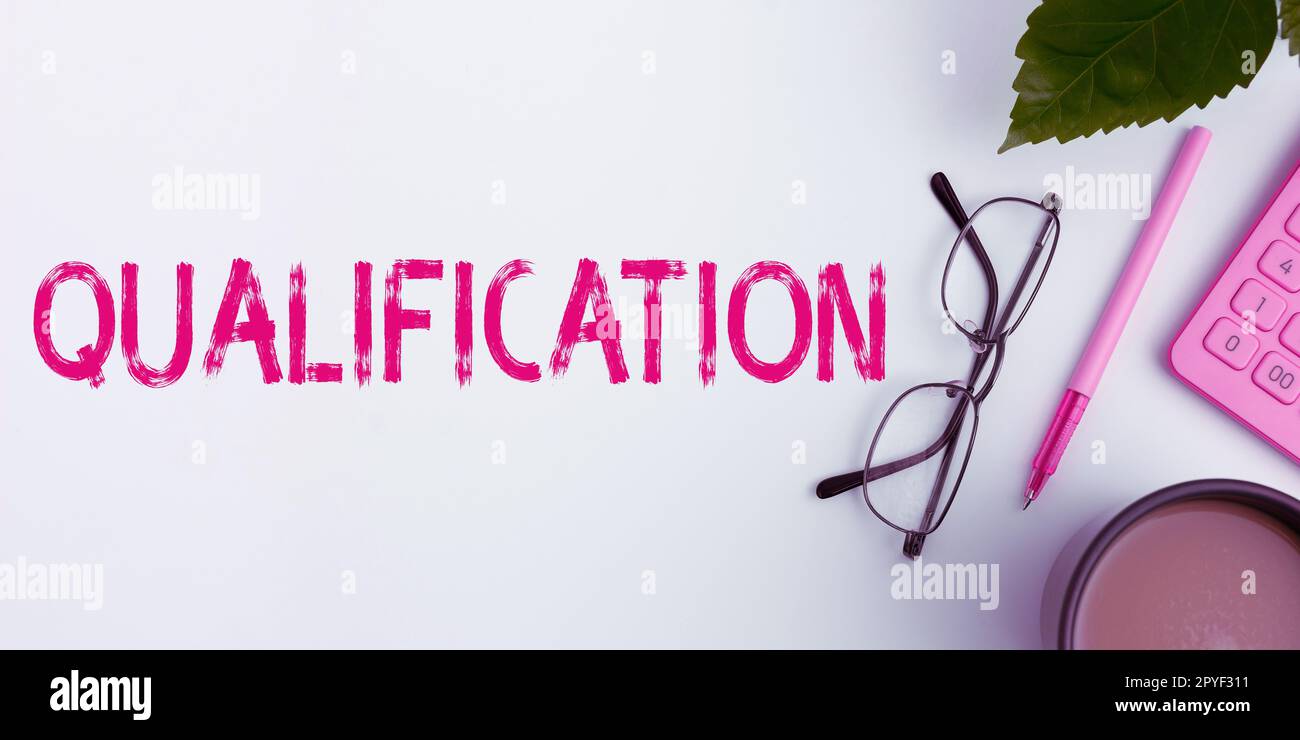 Qualification Text Text caption presenting Qualification. Business idea Officially ...