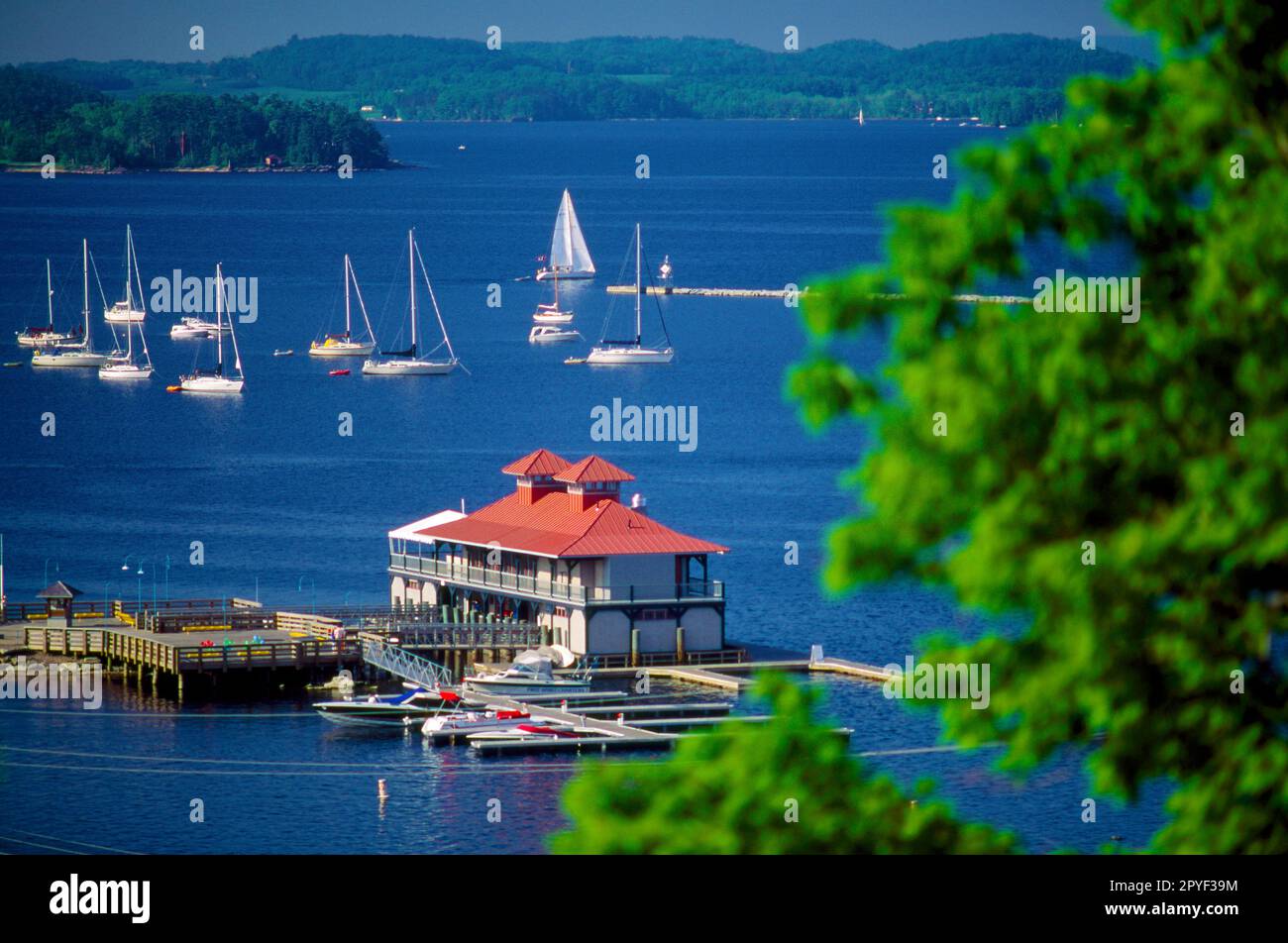 Burlington VT boathouse Stock Photo Alamy