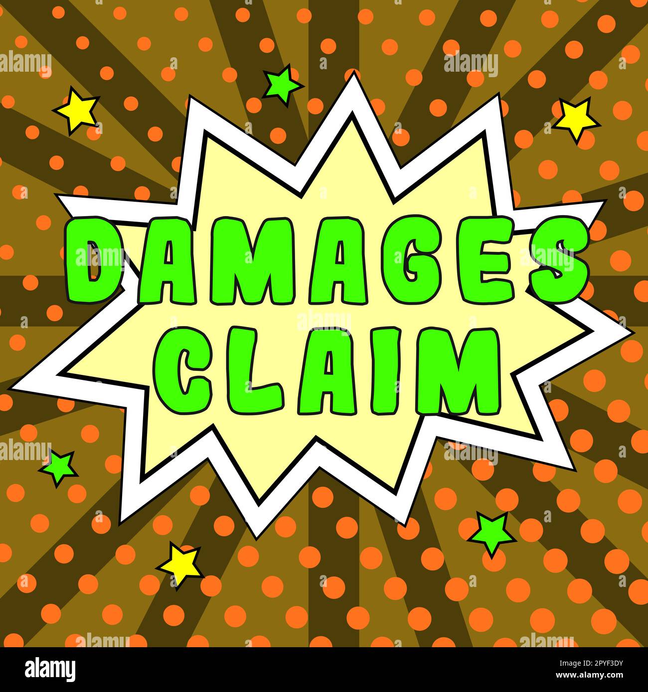 Text caption presenting Damages Claim. Word for Demand Compensation ...
