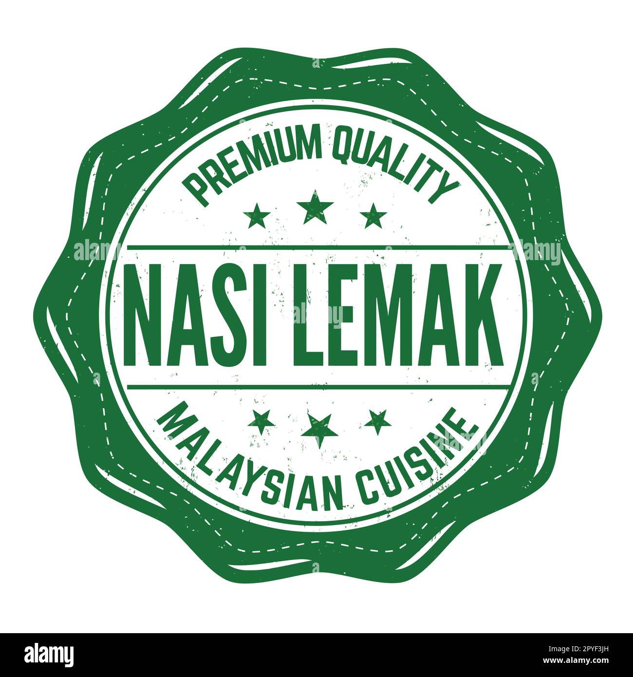 Nasi Lemak grunge rubber stamp on white background, vector illustration Stock Vector