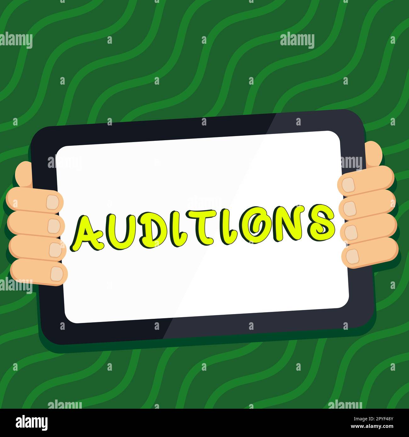 Hand writing sign Auditions. Business approach a trial performance to ...