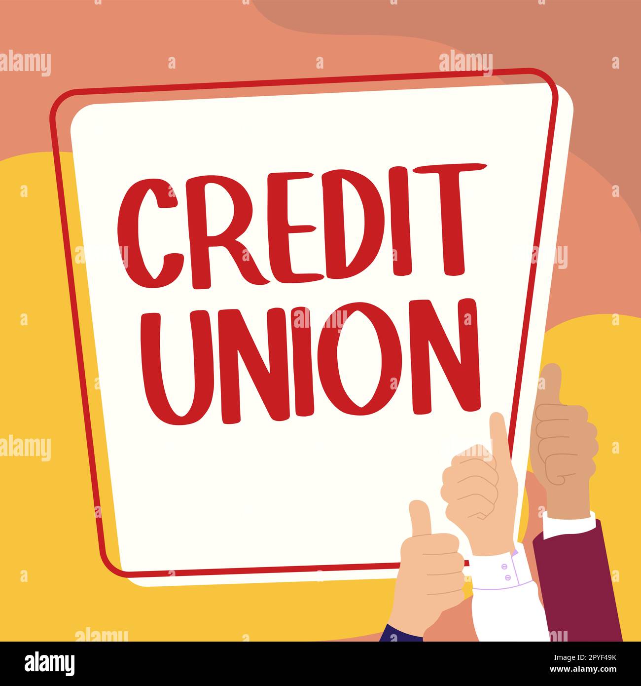 Conceptual caption Credit Union. Conceptual photo cooperative