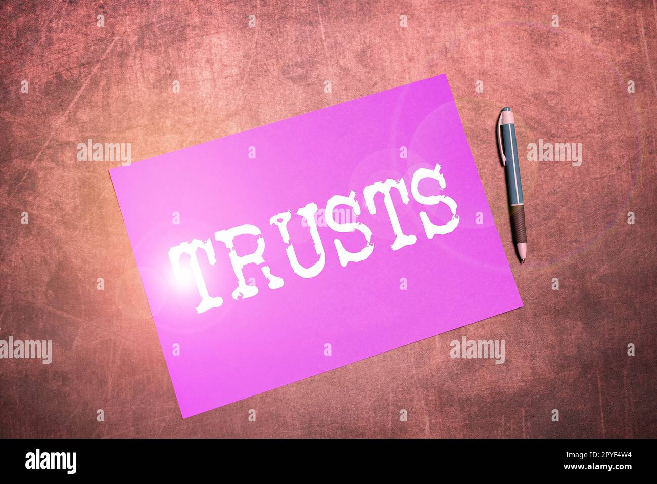 Conceptual display Trusts. Internet Concept firm belief in reliability truth or ability of someone or something Stock Photo