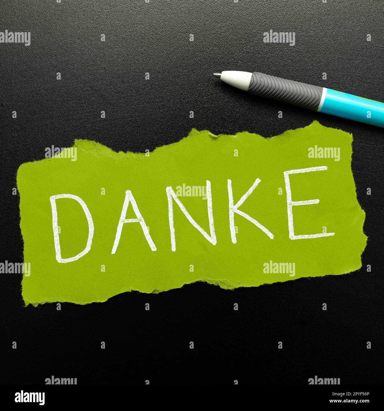 Conceptual caption Danke. Business overview used as informal way of