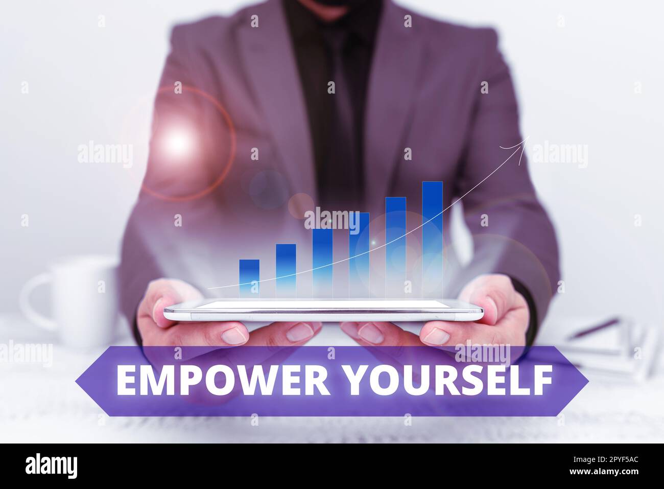 Text sign showing Empower Yourself. Business approach taking control of life setting goals positive choices Stock Photo