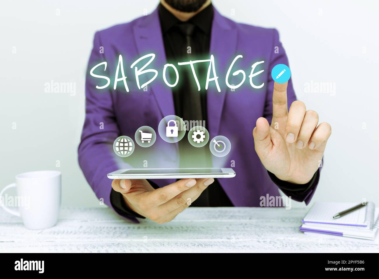 Conceptual display Sabotage. Word for destruction of an employer's ...