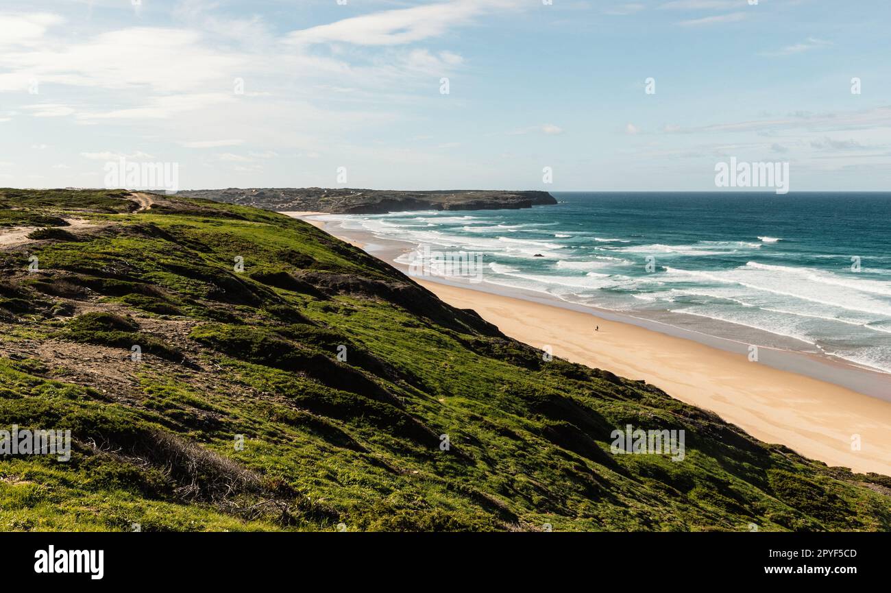 coastal Landscape  in the Natural Park of Southwest Alentejo and Costa Vicentina at the beach Bordeira Stock Photo
