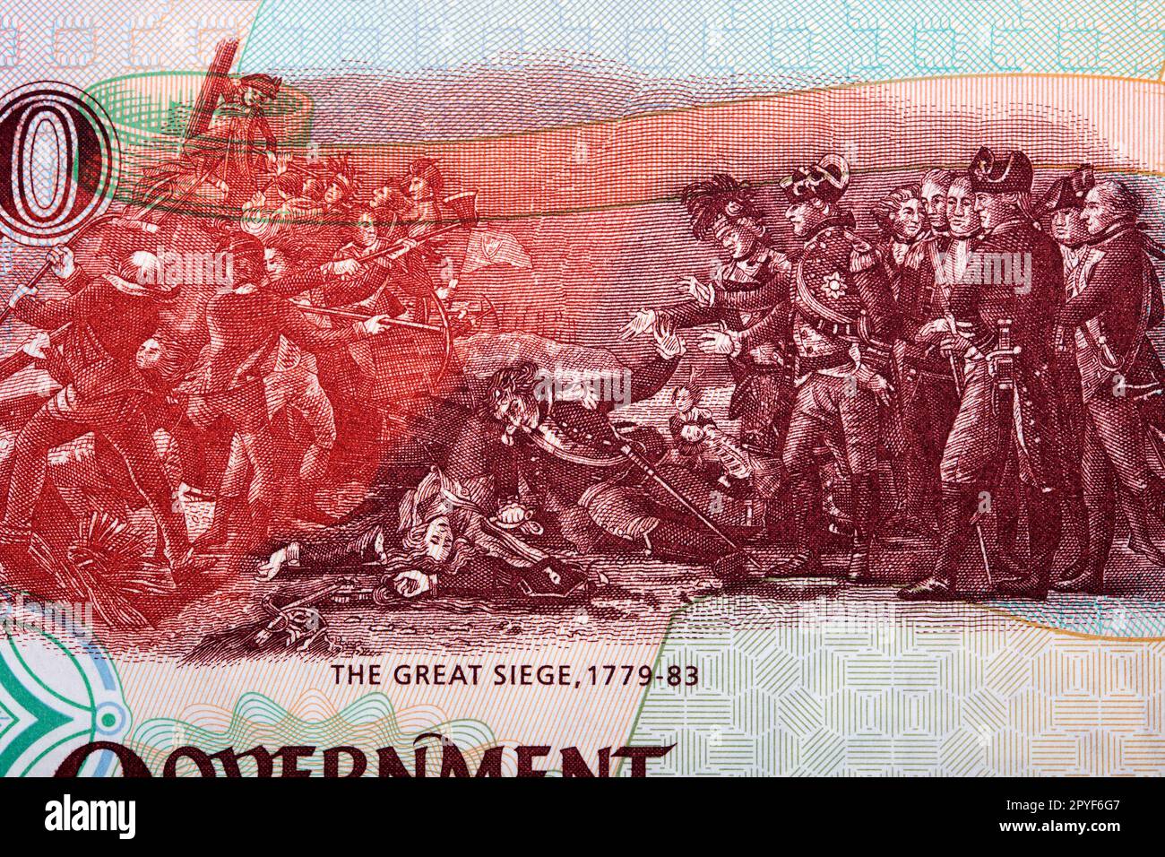 Great Siege of Gibraltar from money Stock Photo Alamy