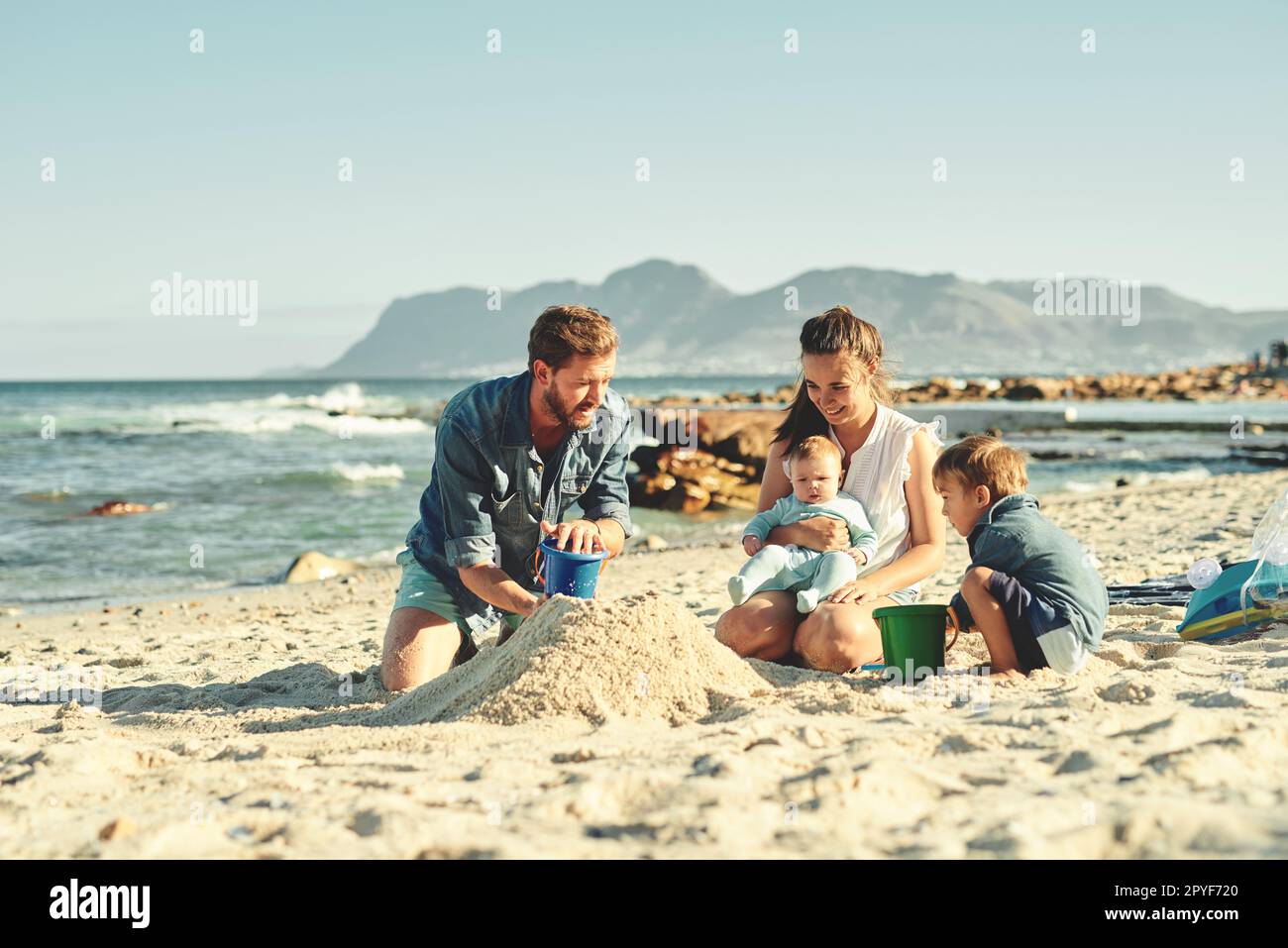 You can never have too much beach. a young family spending quality time