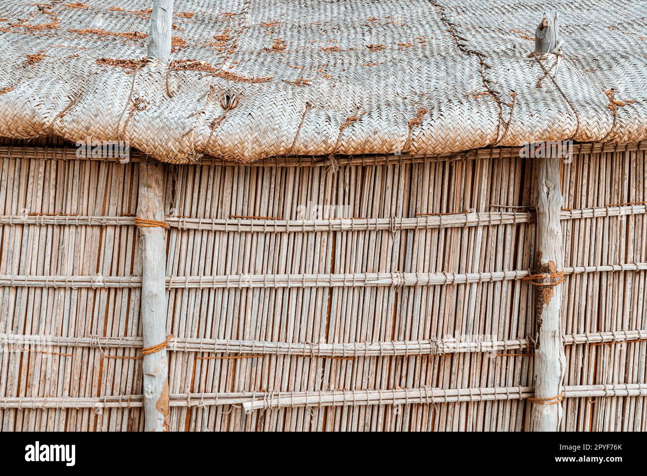 a reed hut in a tropical island as background Stock Photo - Alamy