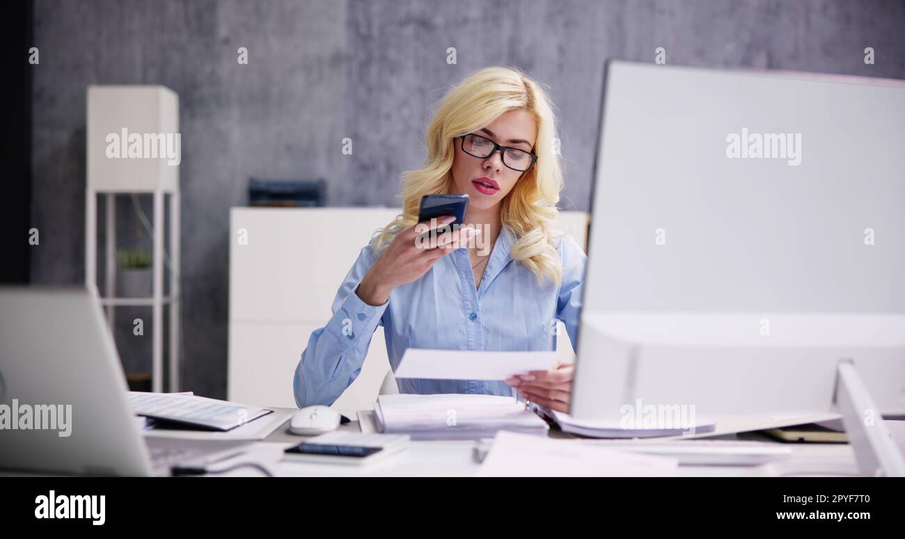 Remote Check Deposit Taking Photo Stock Photo