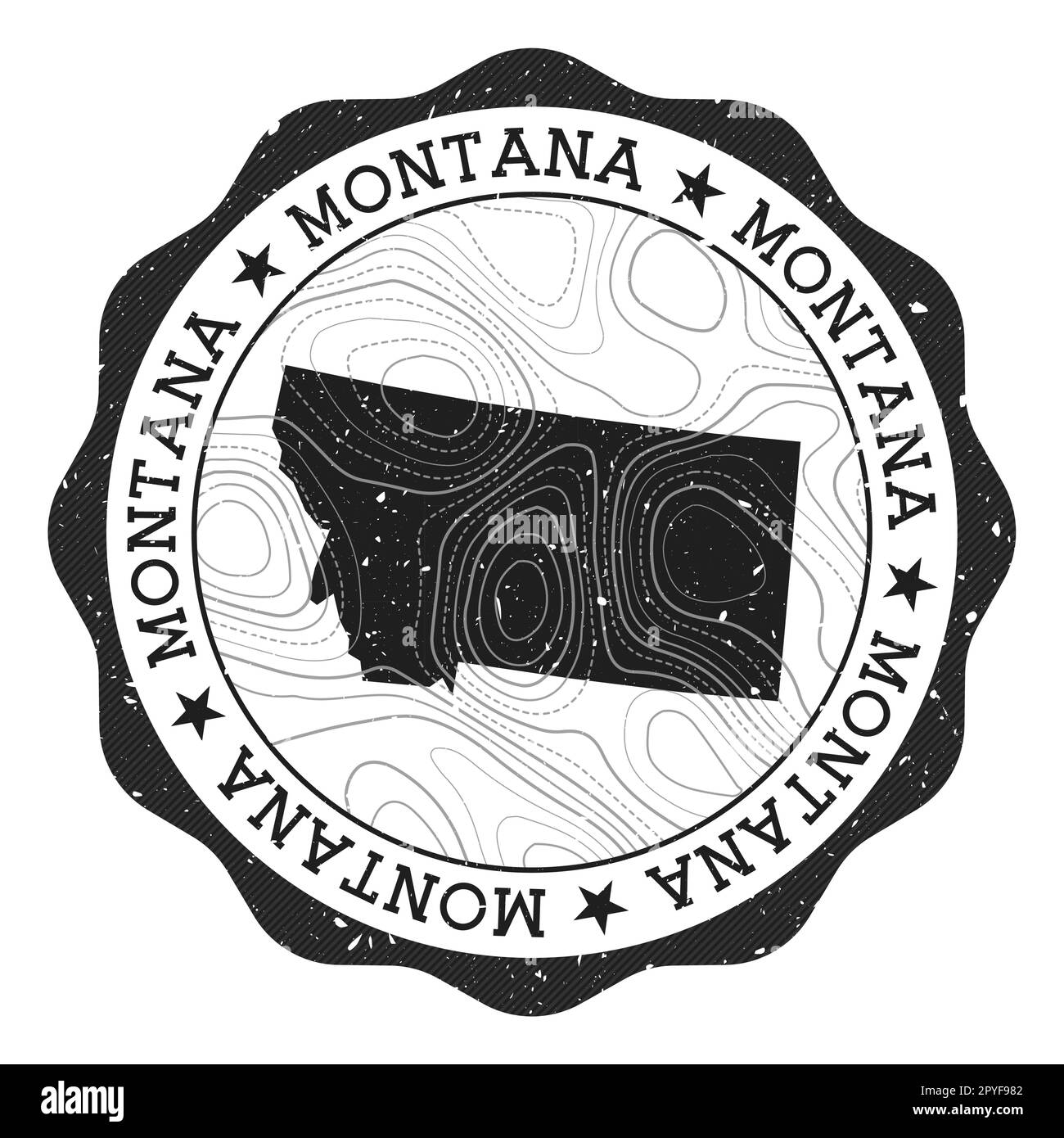 Vintage montana map Stock Vector Images - Alamy