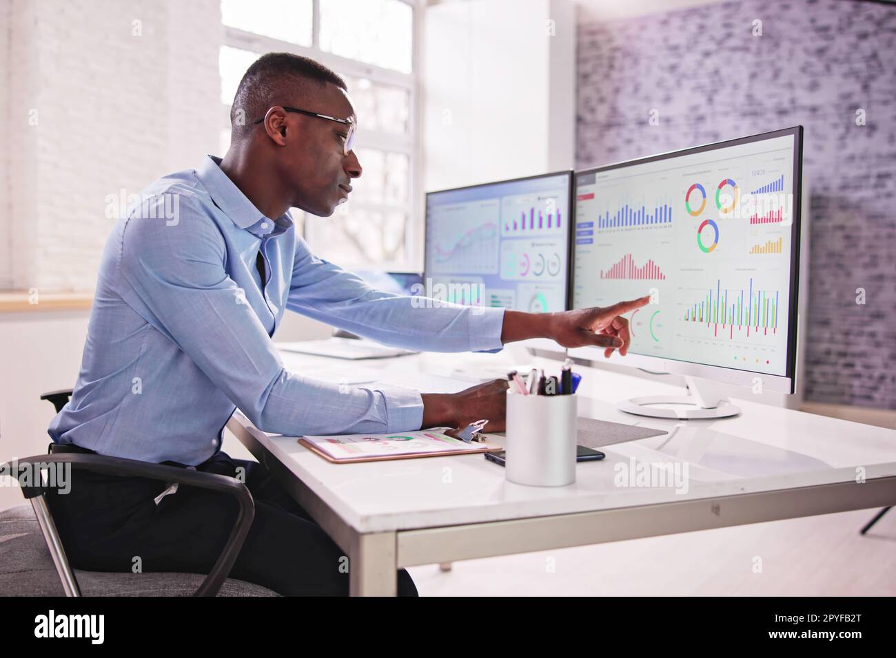 Financial Business Analytics Data Dashboard Stock Photo