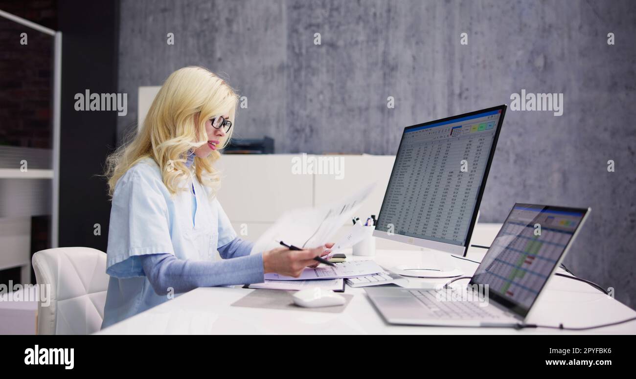 Account Manager In Office Coding Medical Stock Photo