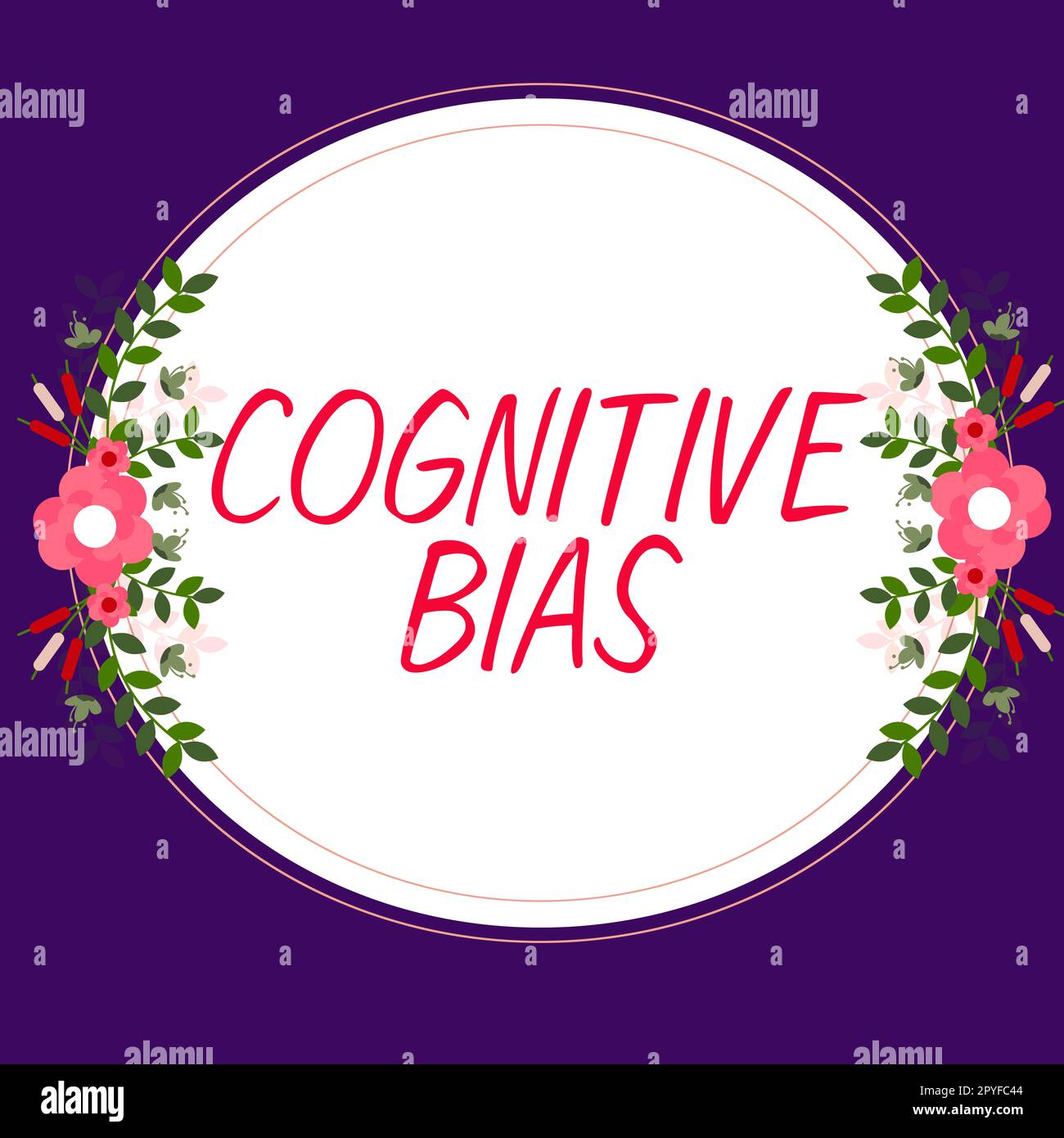 Hand writing sign Cognitive Bias. Word for Psychological treatment for mental disorders Stock Photo