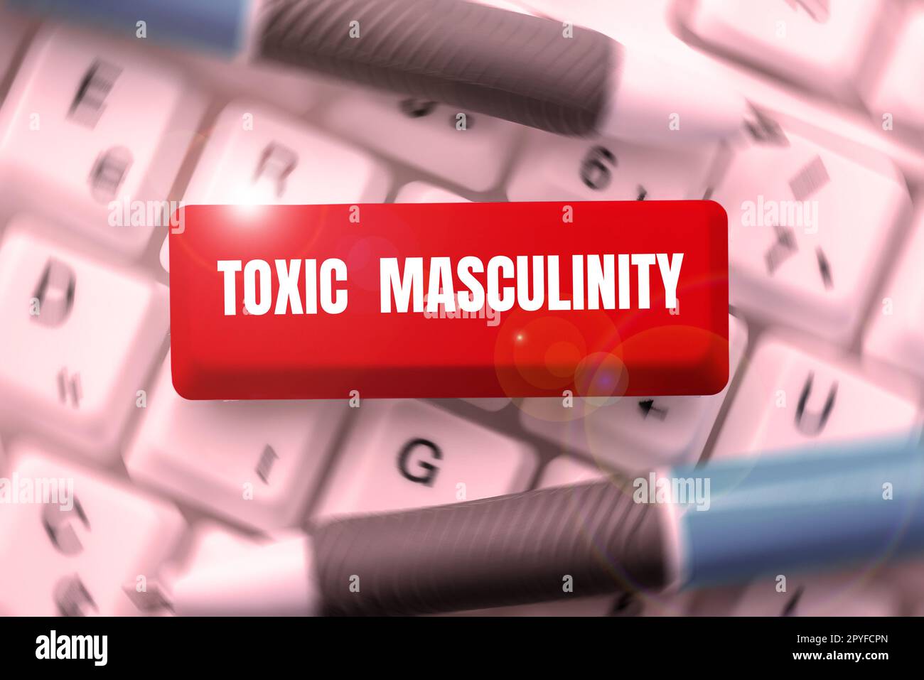 Conceptual caption Toxic Masculinity. Conceptual photo describes narrow repressive type of ideas about the male gender role Stock Photo