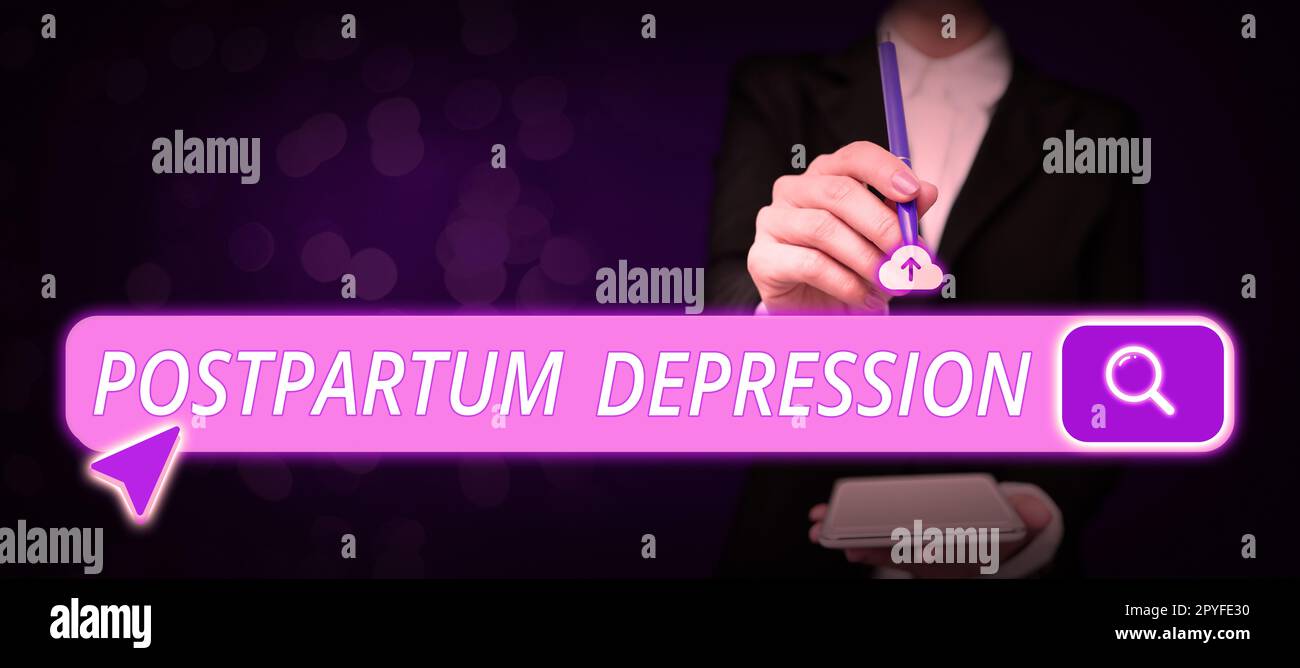 Handwriting text Postpartum Depression. Business concept a mood disorder involving intense depression after giving birth Stock Photo