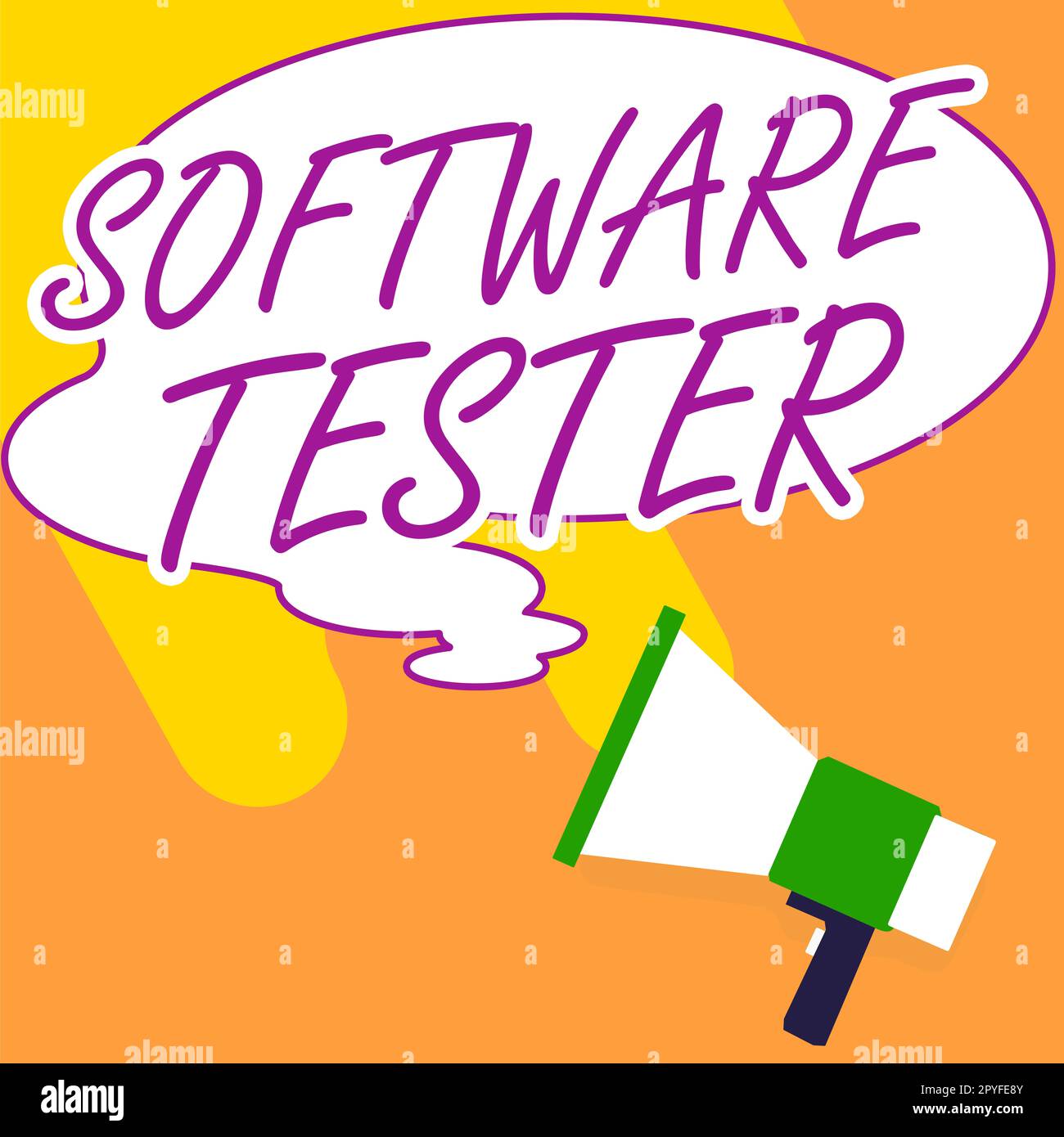 Handwriting text Software Tester. Business overview implemented to protect software against malicious attack Stock Photo