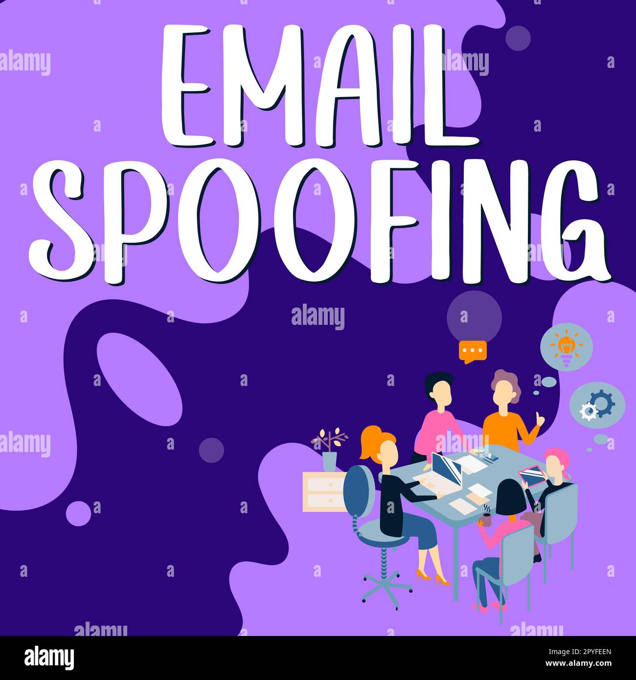 Conceptual display Email Spoofing. Business concept secure the access and content of an email account or service Stock Photo