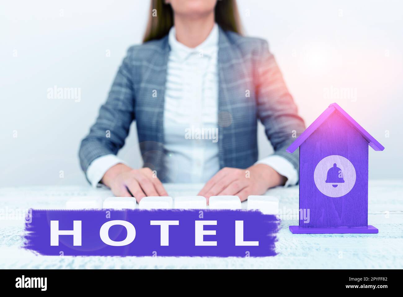 Hand writing sign Hotel. Business overview establishment providing accommodation meals services for travellers Stock Photo