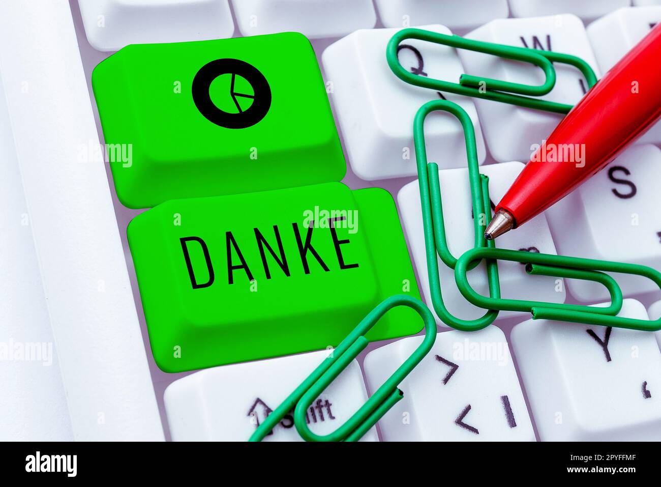 Writing displaying text Danke. Business overview used as informal way of saying thank you in German language Thanking Stock Photo