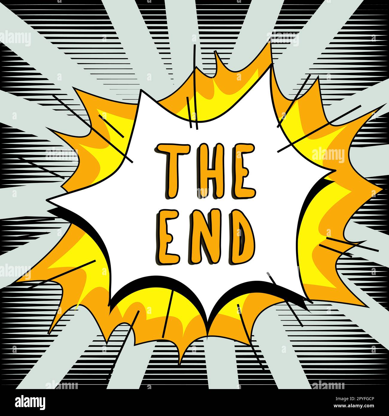 Text sign showing The End. Word Written on Final part of play relationship event movie act Finish Conclusion Stock Photo