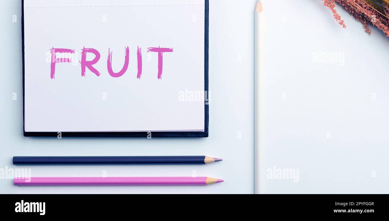 Conceptual caption Fruit. Business idea sweet and fleshy product of a