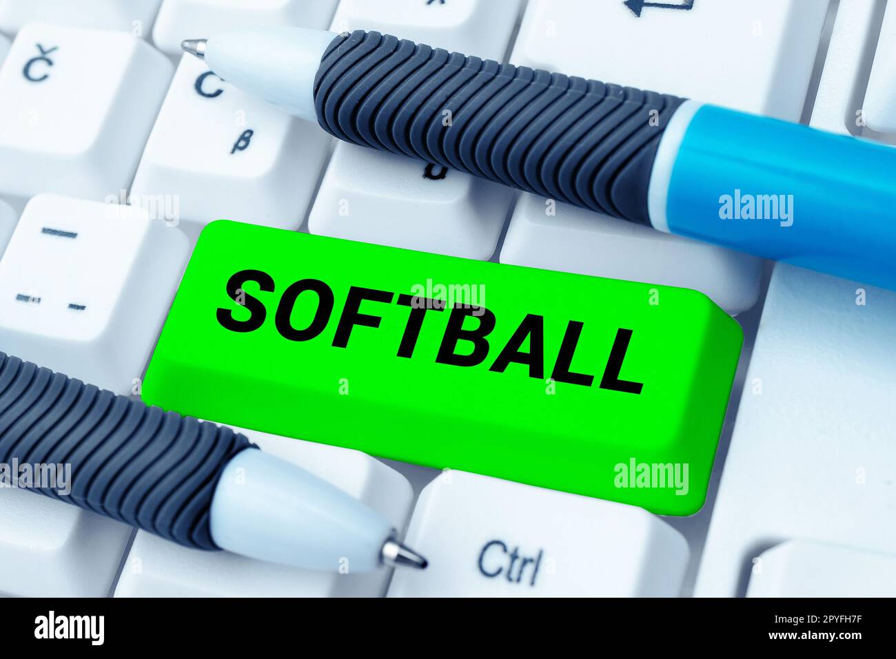 Conceptual caption Softball. Word Written on a sport similar to